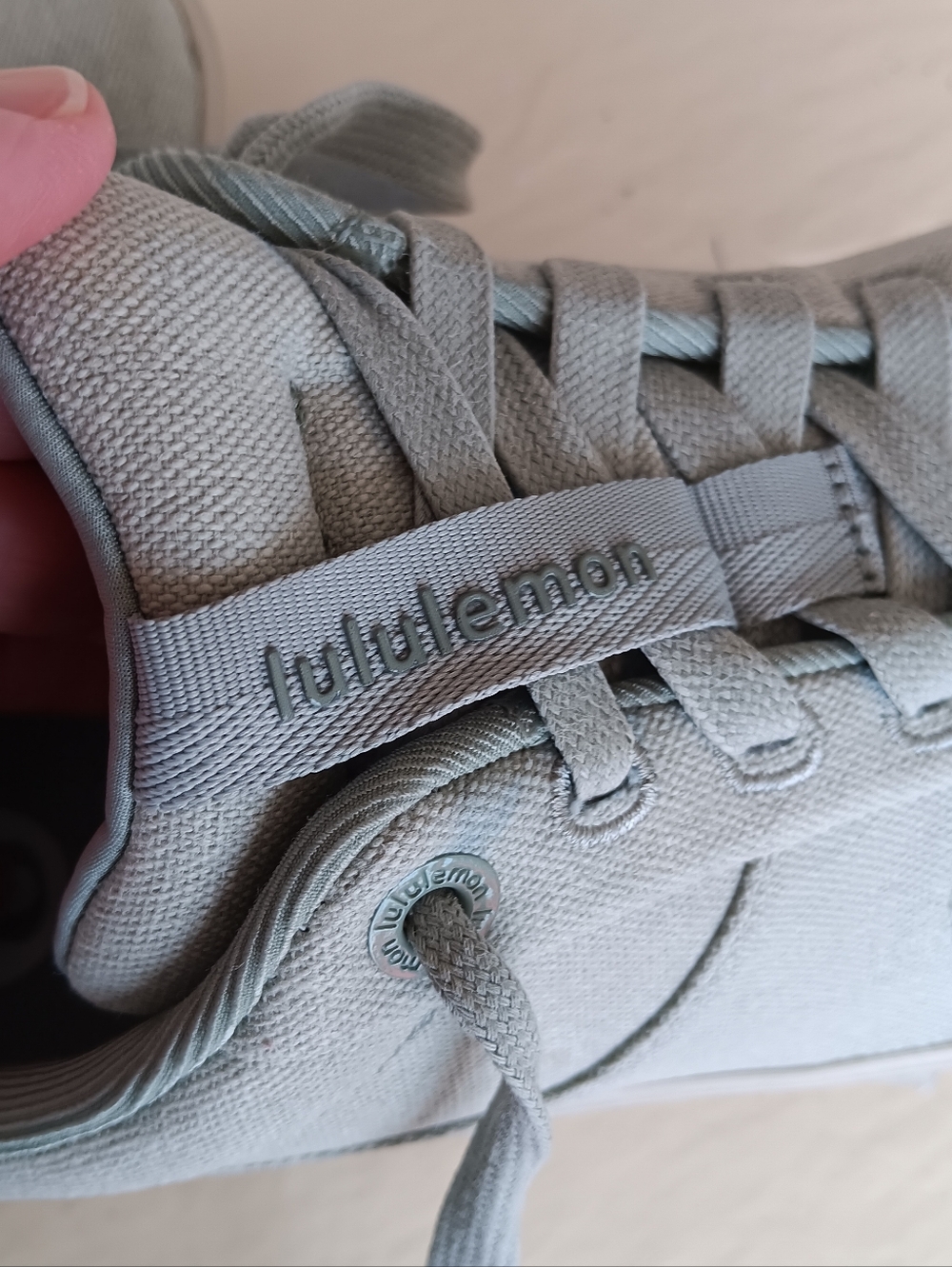 Lululemon Cityverse Sage Green Canvas Casual Low-Top Sneakers Lace-up Cushioned - Picture 7 of 9